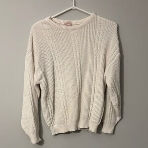 Source Unknown Ivory Cable Knit Sweater